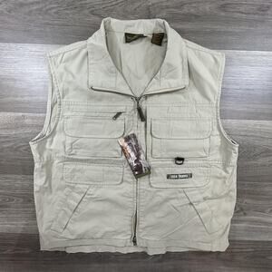 Vintage Timberland Trek Travel Vest Mens Medium Utility Outdoor Multi Pocket New